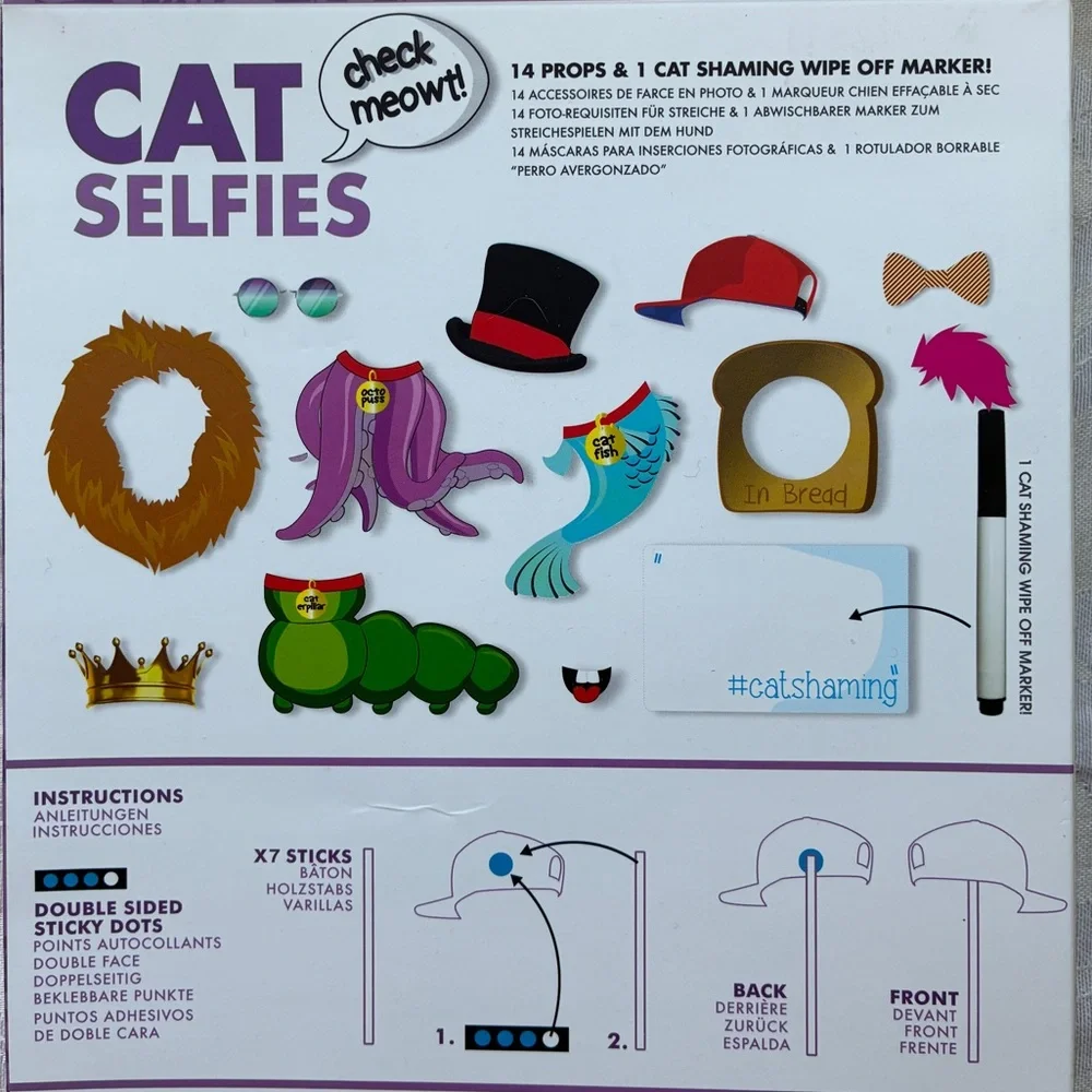 NIB Cat Selfies Props Kit
